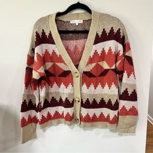 Aztec Printed Cropped Cardigan